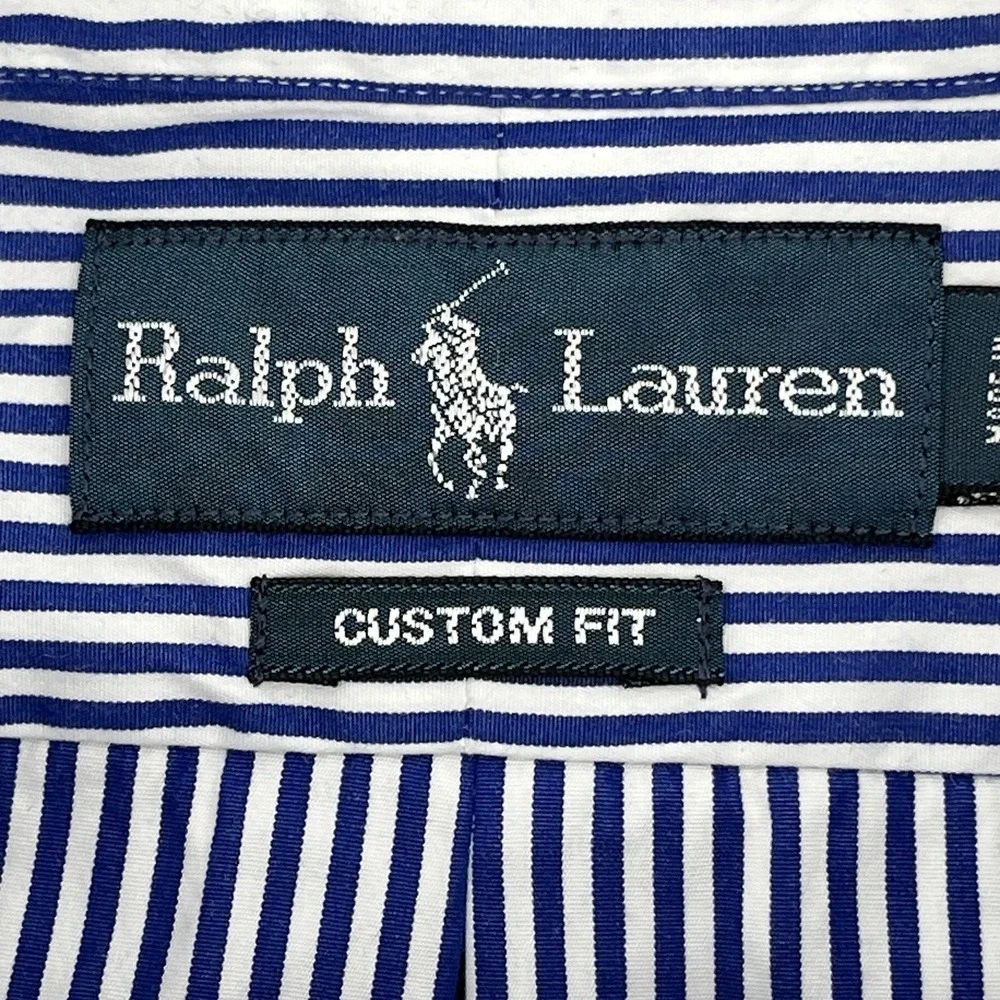 Ralph Lauren Men's Shirt Size XL Blue/White Striped Button Up Long Sleeve - Picture 7 of 10